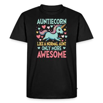 Tante, Tante, Licorne - T-shirt Premium bio Homme - noir - Devant - Nico (187cm)