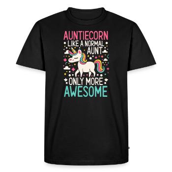 Tante, Tante, Licorne - T-shirt Premium bio Homme - noir - Devant - Nico (187cm)