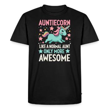 Tante, Tante, Licorne - T-shirt Premium bio Homme - noir - Devant - Nico (187cm)