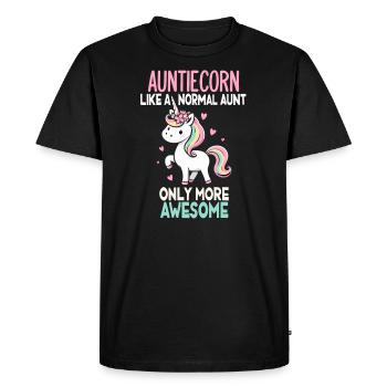 Tante, Tante, Licorne - T-shirt Premium bio Homme - noir - Devant - Nico (187cm)