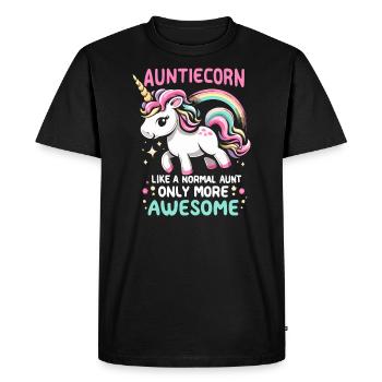 Tante, Tante, Licorne - T-shirt Premium bio Homme - noir - Devant - Nico (187cm)