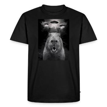 Capybara Selfie OVNI Extraterrestres Drôles D’animaux Photos - T-shirt Premium bio Homme - noir - Devant - Nico (187cm)