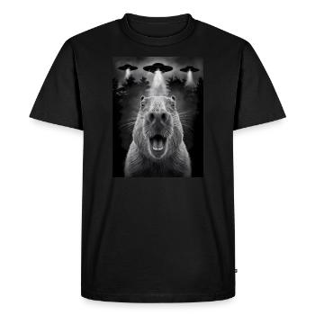 Capybara Selfie OVNI Extraterrestres Drôles D’animaux Photos - T-shirt Premium bio Homme - noir - Devant - Nico (187cm)