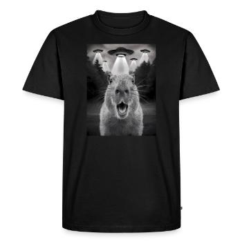 Capybara Selfie OVNI Extraterrestres Drôles D’animaux Photos - T-shirt Premium bio Homme - noir - Devant - Nico (187cm)