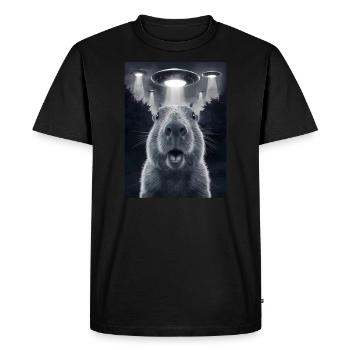 Capybara Selfie OVNI Extraterrestres Drôles D’animaux Photos - T-shirt Premium bio Homme - noir - Devant - Nico (187cm)