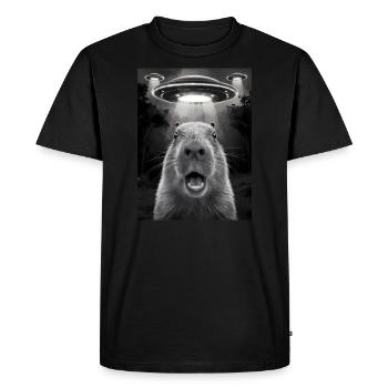 Capybara Selfie OVNI Extraterrestres Drôles D’animaux Photos - T-shirt Premium bio Homme - noir - Devant - Nico (187cm)