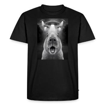 Capybara Selfie OVNI Extraterrestres Drôles D’animaux Photos - T-shirt Premium bio Homme - noir - Devant - Nico (187cm)