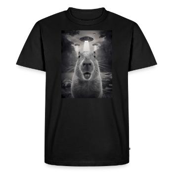 Capybara Selfie OVNI Extraterrestres Drôles D’animaux Photos - T-shirt Premium bio Homme - noir - Devant - Nico (187cm)