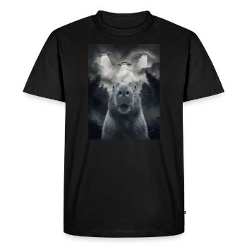 Capybara Selfie OVNI Extraterrestres Drôles D’animaux Photos - T-shirt Premium bio Homme - noir - Devant - Nico (187cm)