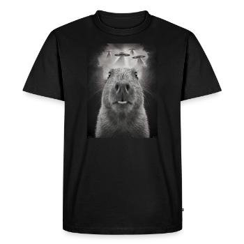 Capybara Selfie OVNI Extraterrestres Drôles D’animaux Photos - T-shirt Premium bio Homme - noir - Devant - Nico (187cm)