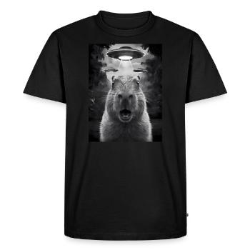 Capybara Selfie OVNI Extraterrestres Drôles D’animaux Photos - T-shirt Premium bio Homme - noir - Devant - Nico (187cm)