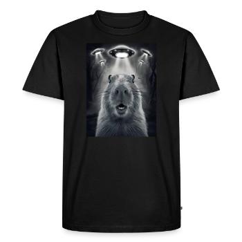 Capybara Selfie OVNI Extraterrestres Drôles D’animaux Photos - T-shirt Premium bio Homme - noir - Devant - Nico (187cm)