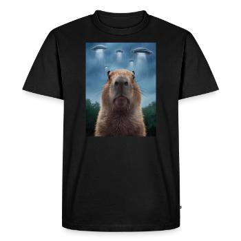 Capybara Selfie OVNI Extraterrestres Drôles D’animaux Photos - T-shirt Premium bio Homme - noir - Devant - Nico (187cm)