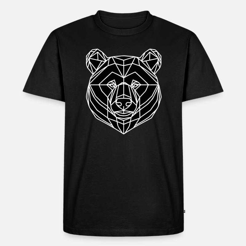 Bär Polygon - Männer Premium Bio T-Shirt - Schwarz