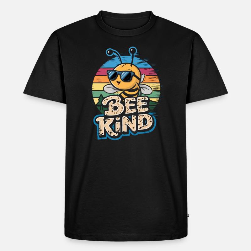 Bee Kind Biene - Männer Premium Bio T-Shirt - Schwarz