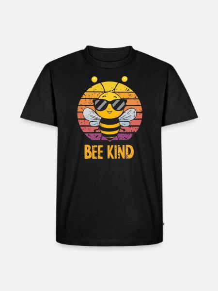 Bee Kind Biene - Männer Premium Bio T-Shirt - Schwarz