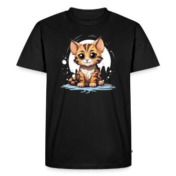 Chat du Bengale - T-shirt Premium bio Homme - noir - Devant - Nico (187cm)