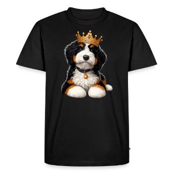 Bernedoodle Chien Couronne - T-shirt Premium bio Homme - noir - Devant - Nico (187cm)