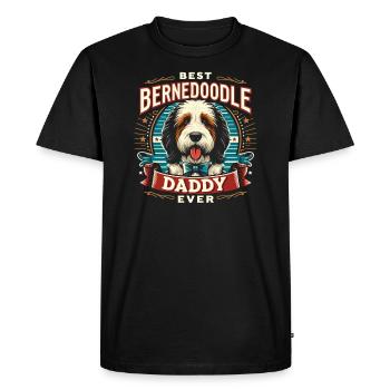 Bernedoodle Chien Papa - T-shirt Premium bio Homme - noir - Devant - Nico (187cm)