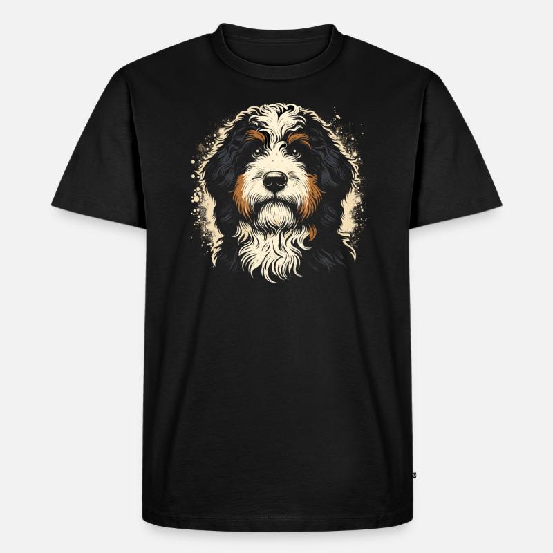 Bernedoodle Hund - Männer Premium Bio T-Shirt - Schwarz