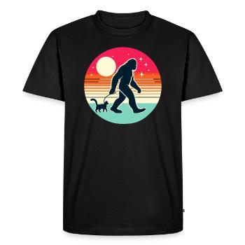 Bigfoot Cat Funny Pictures - Men's Premium Organic T-Shirt - black - Front - Nico (187cm)