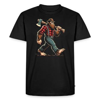 Lumberjack Forester Bigfoot - Men's Premium Organic T-Shirt - black - Front - Nico (187cm)
