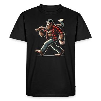 Lumberjack Forester Bigfoot - Men's Premium Organic T-Shirt - black - Front - Nico (187cm)