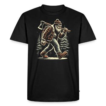 Lumberjack Forester Bigfoot - Men's Premium Organic T-Shirt - black - Front - Nico (187cm)