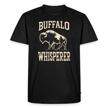 Chuchoteur de bison - T-shirt Premium bio Homme - noir - Devant - Nico (187cm)