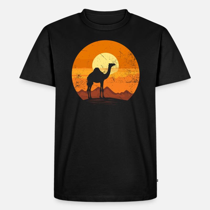 Kamel - Männer Premium Bio T-Shirt - Schwarz