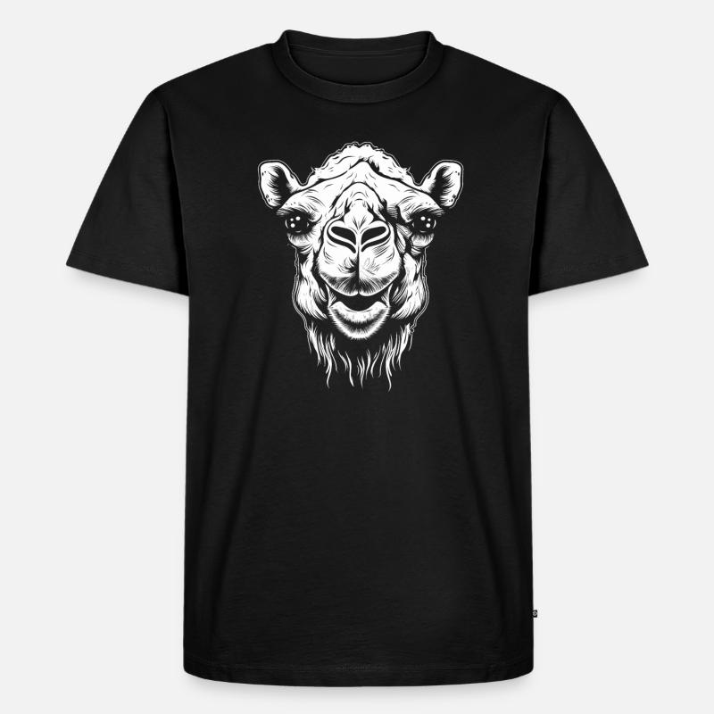 Kamel Kamelkopf - Männer Premium Bio T-Shirt - Schwarz