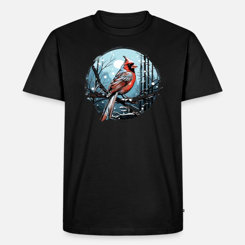 Rotkardinal Kardinal Vogel - Männer Premium Bio T-Shirt - Schwarz