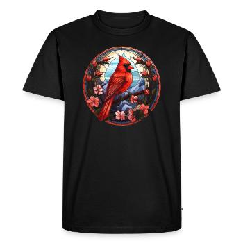 Cardinal Vogel rouge - T-shirt Premium bio Homme - noir - Devant - Nico (187cm)