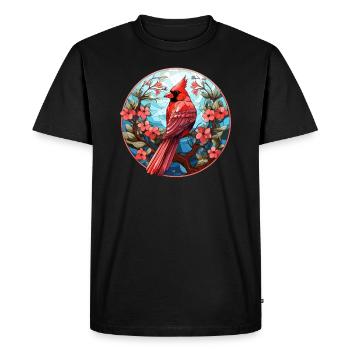 Cardinal Vogel rouge - T-shirt Premium bio Homme - noir - Devant - Nico (187cm)