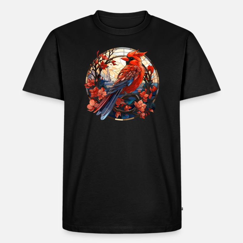 Rotkardinal Kardinal Vogel - Männer Premium Bio T-Shirt - Schwarz