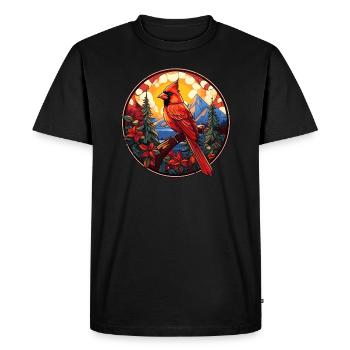 Red Cardinal Vogel - Men's Premium Organic T-Shirt - black - Front - Nico (187cm)