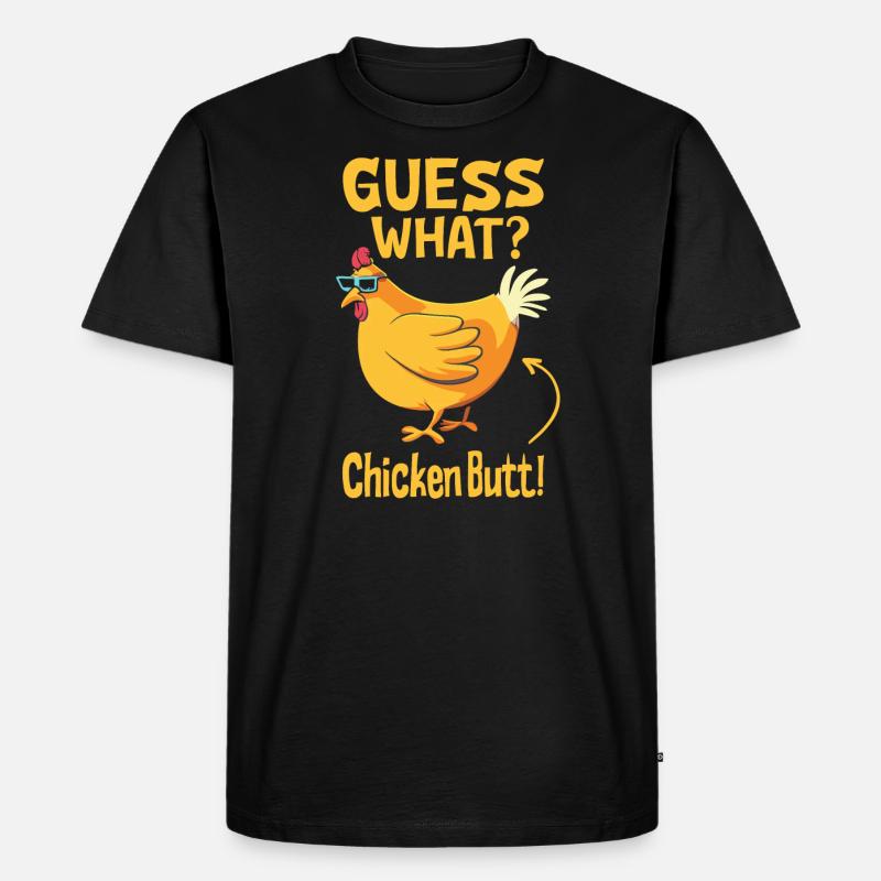 Devinez quel mégot de poulet - T-shirt Premium bio Homme - noir