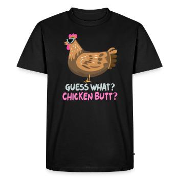 Devinez quel mégot de poulet - T-shirt Premium bio Homme - noir - Devant - Nico (187cm)