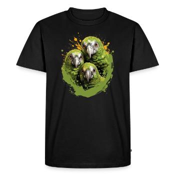 Budgie Parakeet - Men's Premium Organic T-Shirt - black - Front - Nico (187cm)