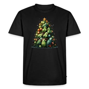 Perruche Perruche Noël - T-shirt Premium bio Homme - noir - Devant - Nico (187cm)