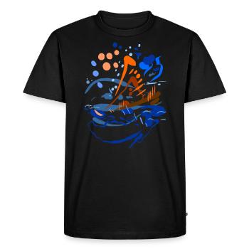 Abstract - Men's Premium Organic T-Shirt - black - Front - Nico (187cm)