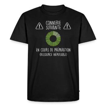 Connerie suivante téléchargement cadeau famille - T-shirt Premium bio Homme - noir - Devant - Nico (187cm)