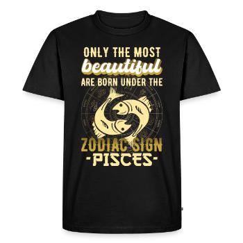 Zodiac Pisces Pisces Gift - Men's Premium Organic T-Shirt - black - Front - Nico (187cm)