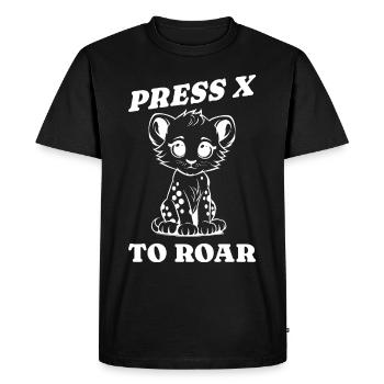 Appuyez sur X pour rugir Idée cadeau - T-shirt Premium bio Homme - noir - Devant - Nico (187cm)