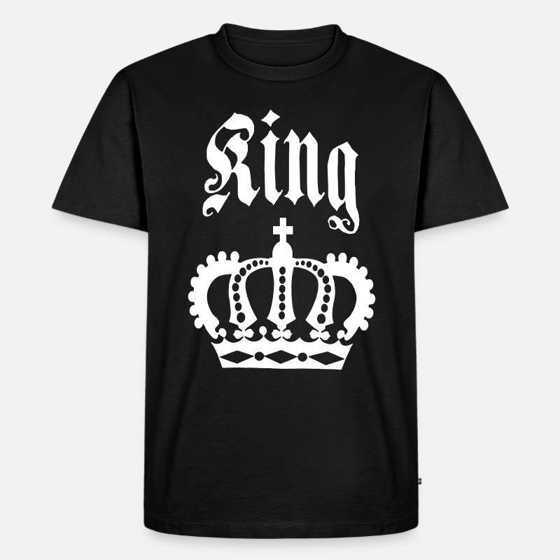 KING & QUEEN Krone Partnerlook - Männer Premium Bio T-Shirt - Schwarz