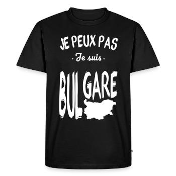 Je peux pas je suis Bulgare - T-shirt Premium bio Homme - noir - Devant - Nico (187cm)
