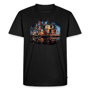 City Future Futuriste - T-shirt Premium bio Homme - noir - Devant - Nico (187cm)