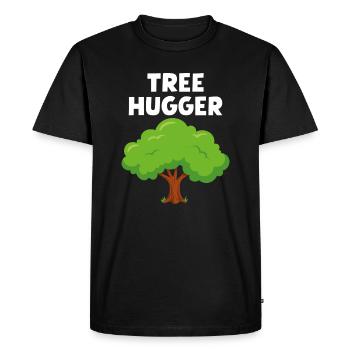 Câlin d’arbre - T-shirt Premium bio Homme - noir - Devant - Nico (187cm)