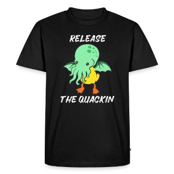 Relâchez le canard de canard Quackin Kraken Cthulhu - T-shirt Premium bio Homme - noir - Devant - Nico (187cm)