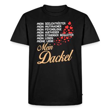 My Dachshund - My Life - Men's Premium Organic T-Shirt - black - Front - Nico (187cm)